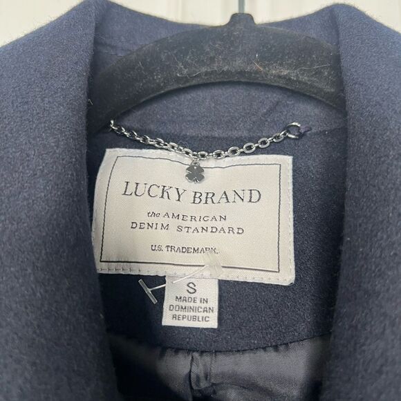 Sz S Lucky Brand Navy Blue Double Breasted Peacoat $200 MSRP - Picture 7 of 11